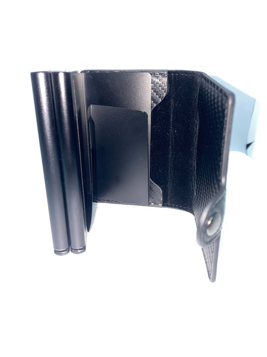 T225 - Tarjetero de cuerina con protección RFI con doble caset