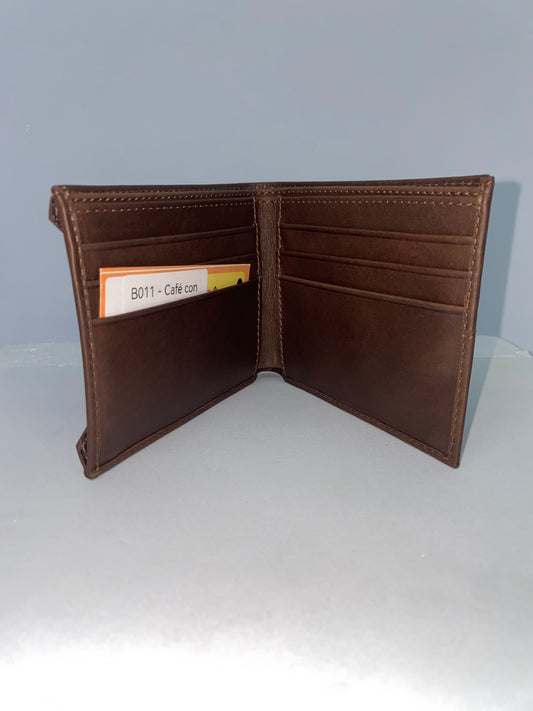 B011 - Billetera de cuero graso marca Quality Leather