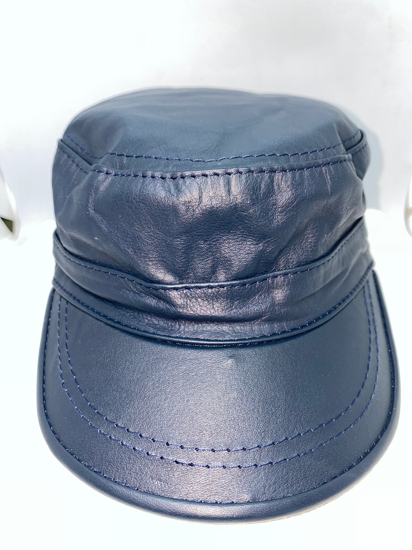 GM35 - Gorra militar de cuero Nappa marca Quality Leather