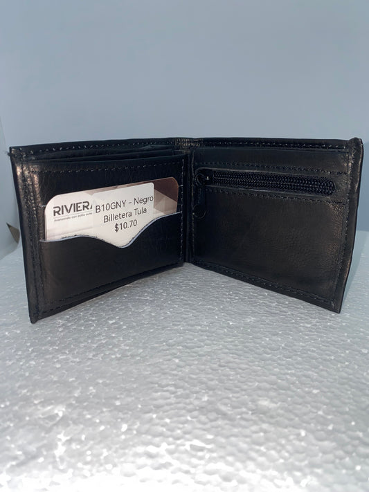 B10GNY - Billetera de cuero tula grabada con New York