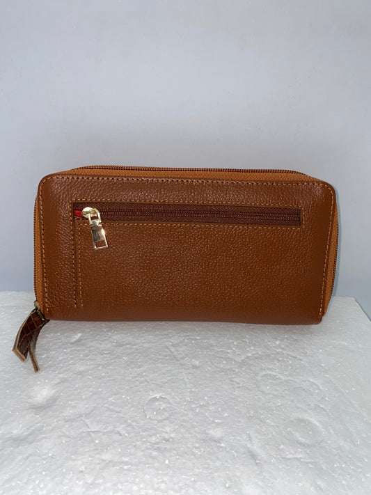 WDZ451 - Wallet doble zipper de cuero graso marca Quality Leather