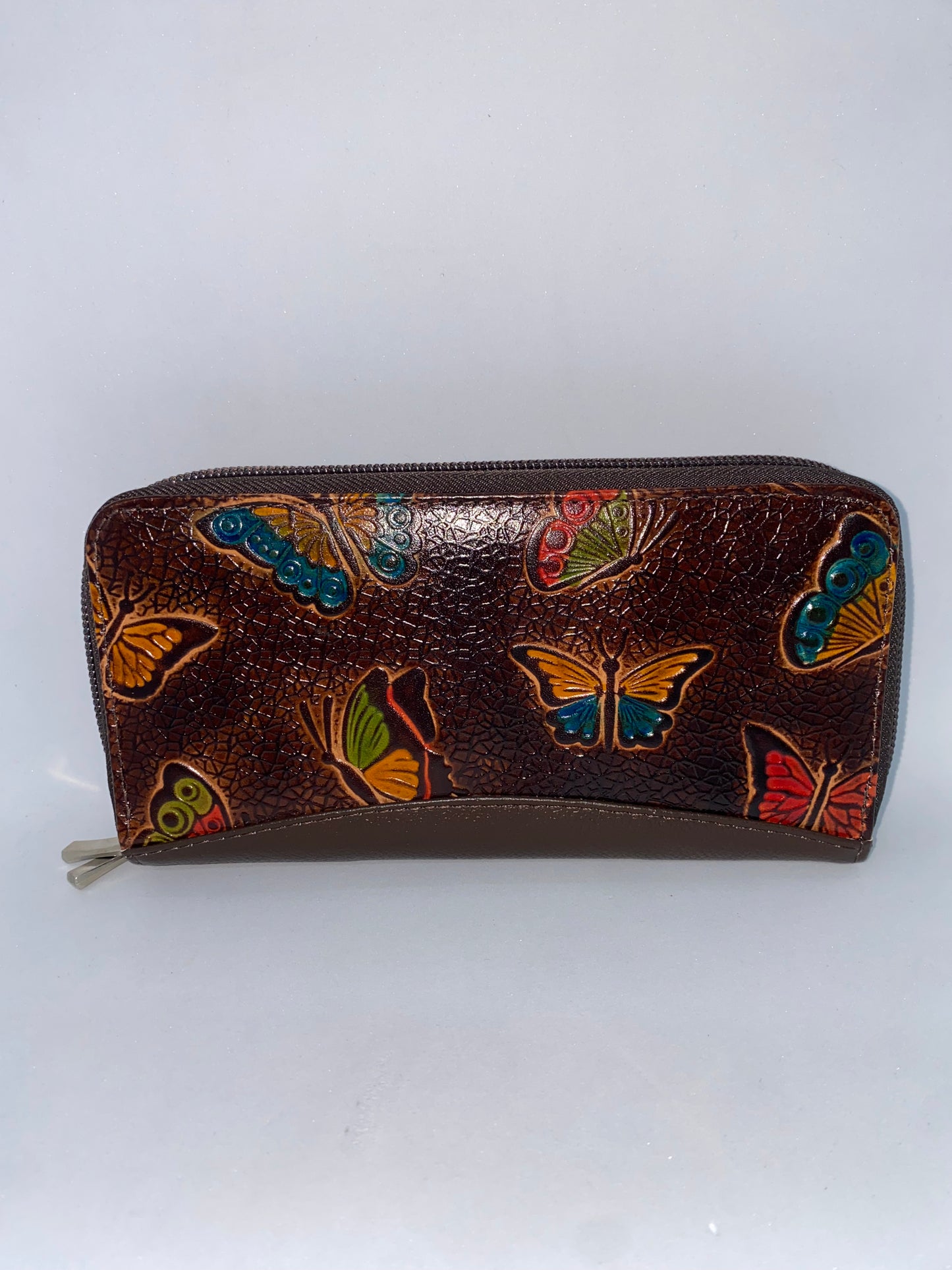 WDZ45 - Wallet de cuero con doble zipper