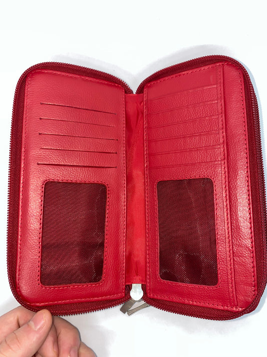 WDZ45 - Wallet de cuero con doble zipper