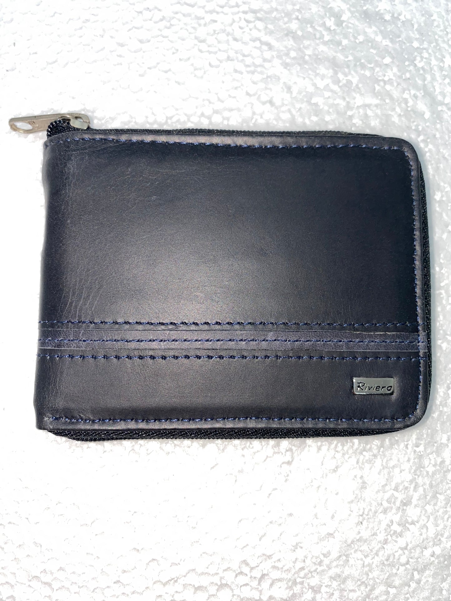 B6059 - Billetera de cuero con zipper marca Riviera