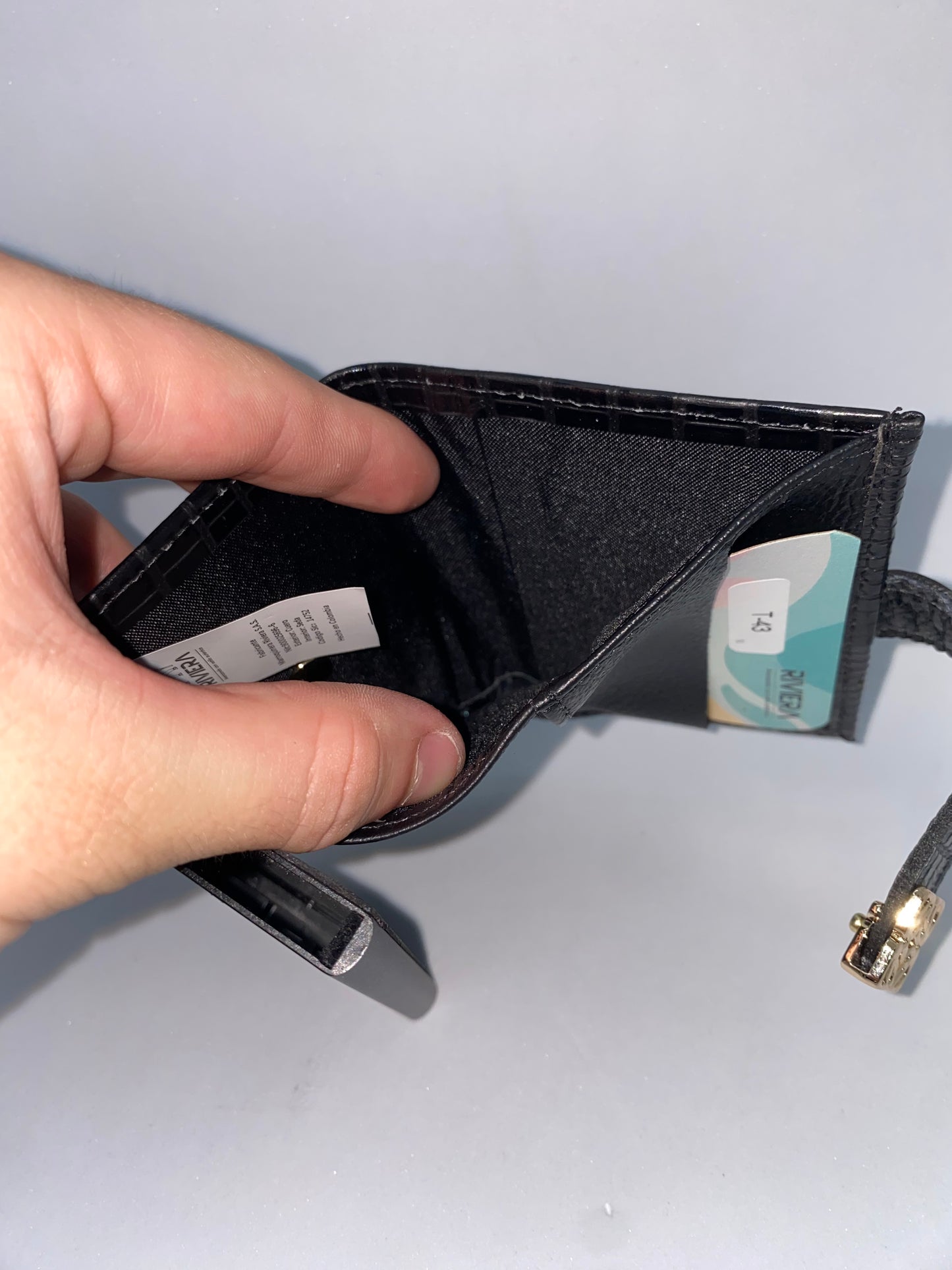 T43 - Tarjetero de cuero Genuino para dama con protección RFID
