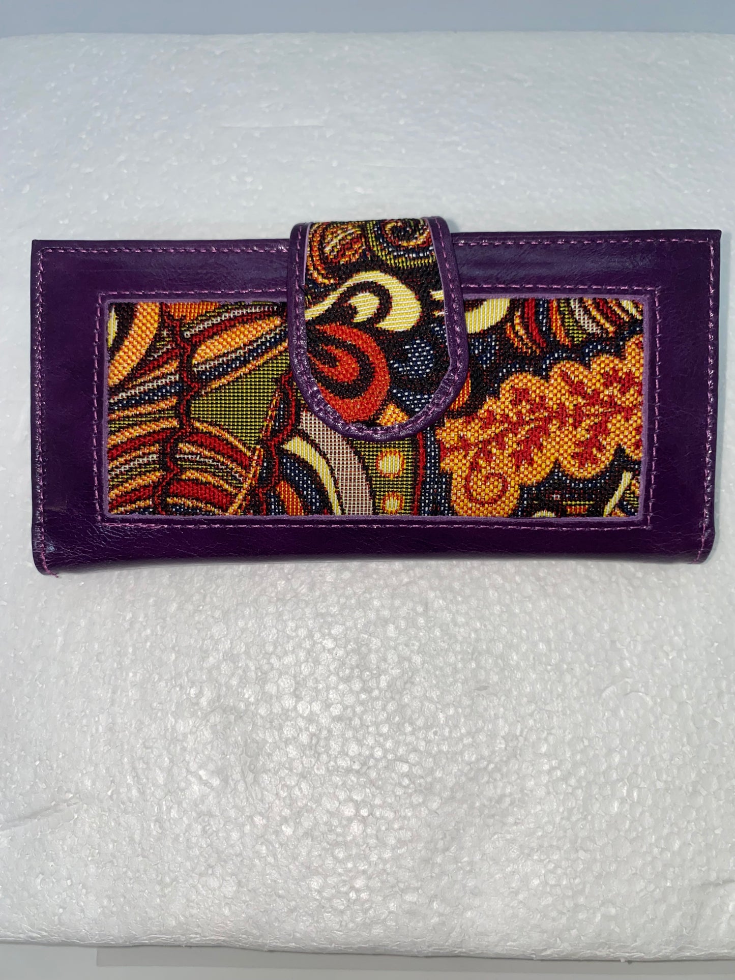 W2009 - Wallet de cuero para dama con mola