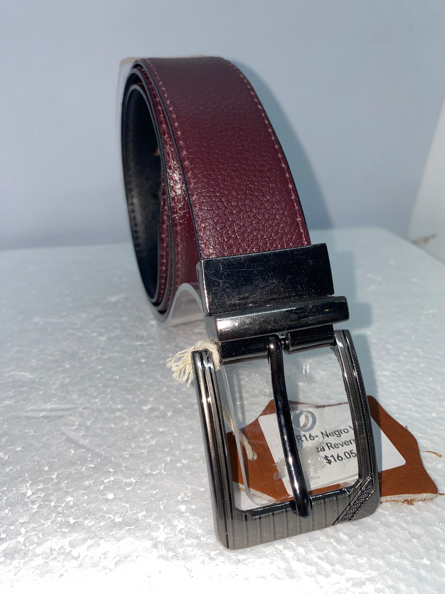COR15 - Correa de cuero liso reversible marca Quality Leather