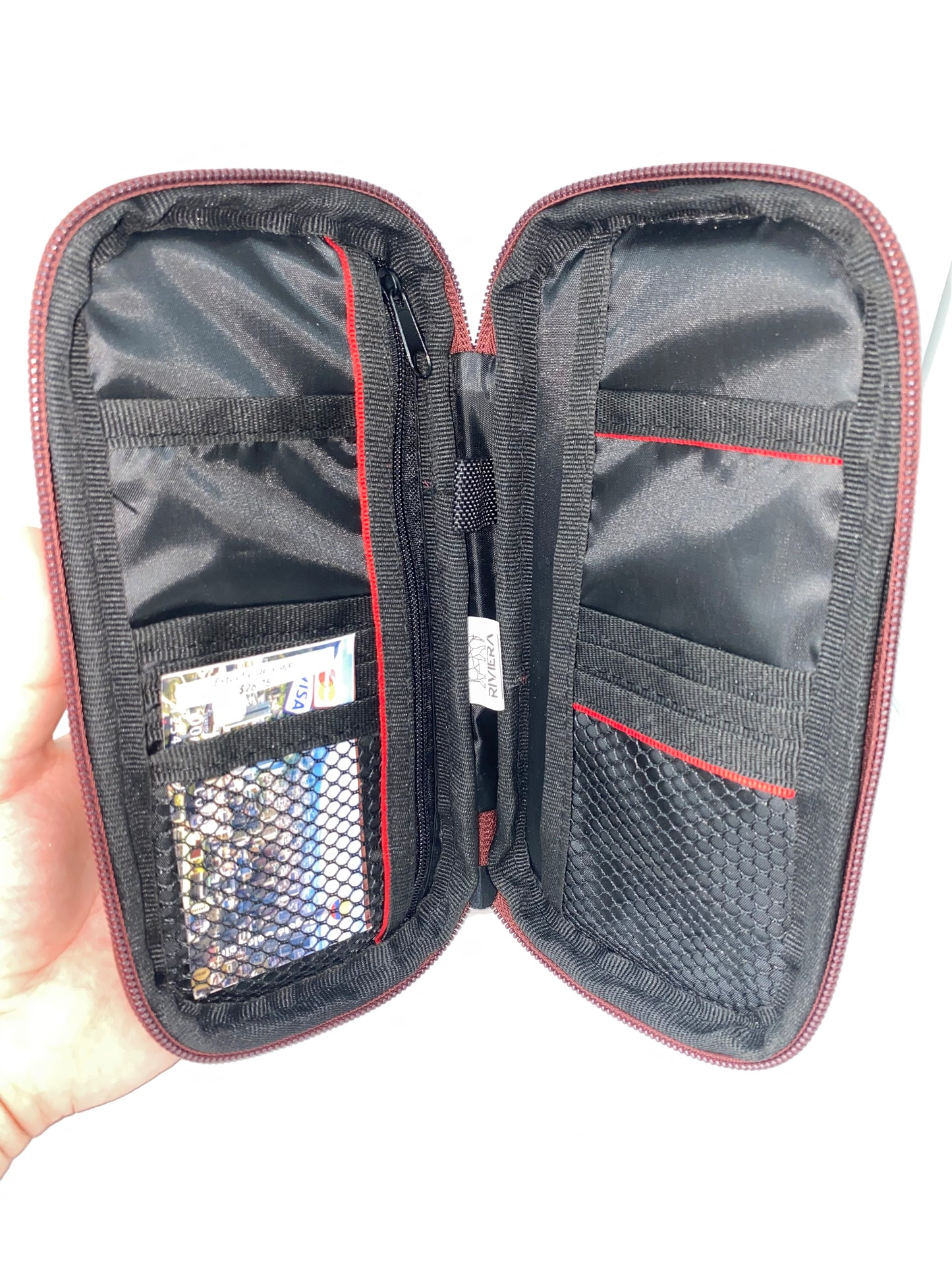 EV25 - Estuche de viaje de cuero y lona marca Riviera