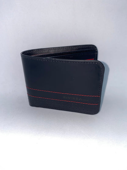 B6434 - Billetera de cuero marca riviera con protección RFI