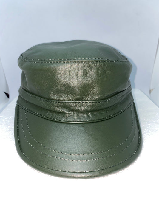 GM35 - Gorra militar de cuero Nappa marca Quality Leather