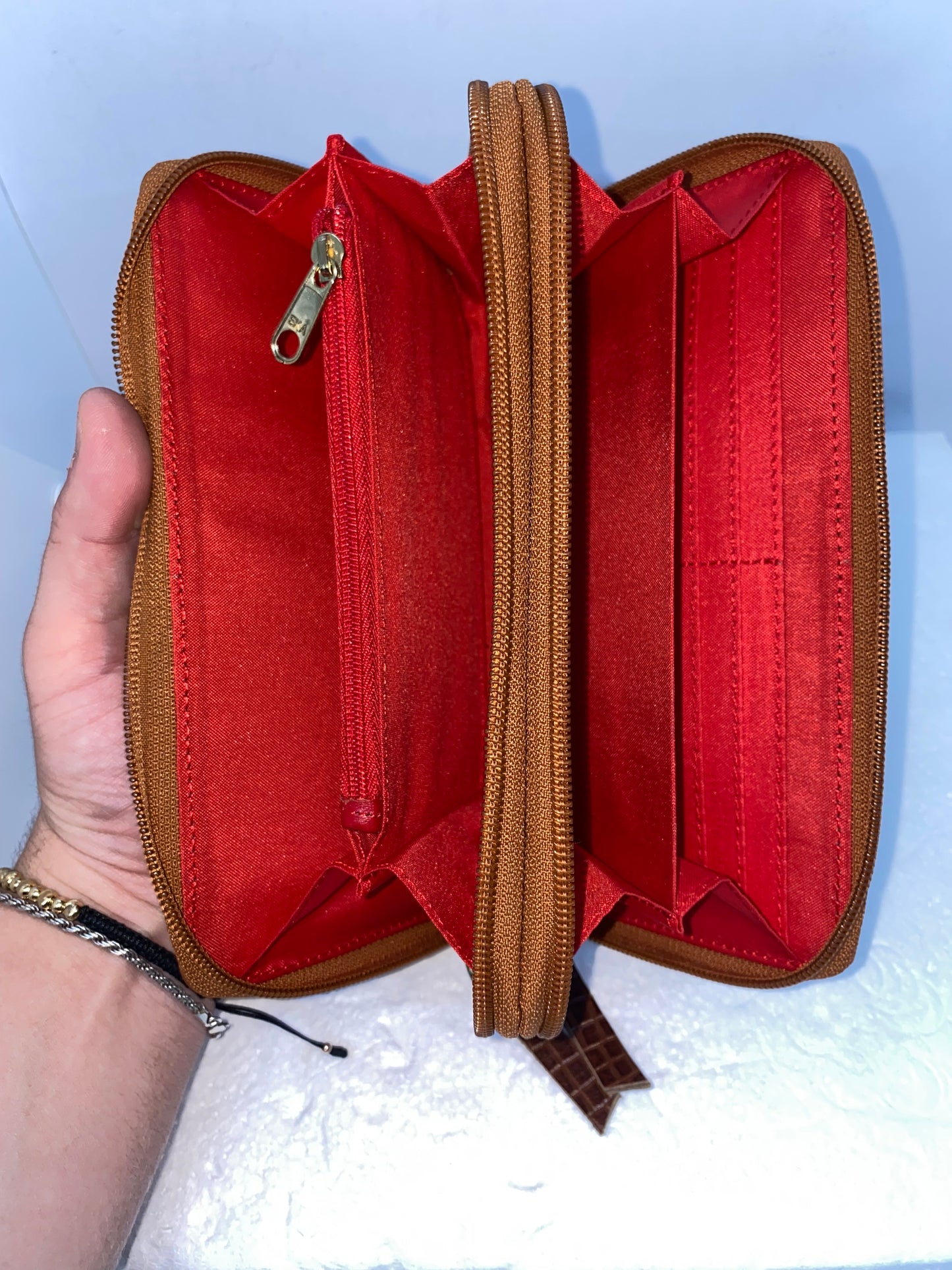 WDZ451 - Wallet doble zipper de cuero graso marca Quality Leather