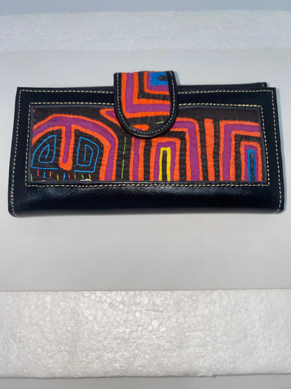 W2009 - Wallet de cuero para dama con mola