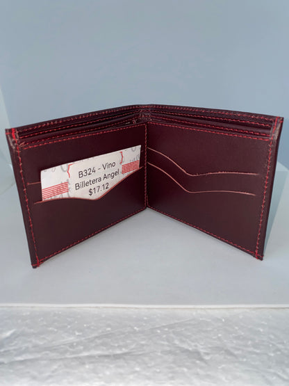 B324 - Billetera de cuero liso marca Angel