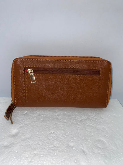 WDZ451 - Wallet doble zipper de cuero graso marca Quality Leather