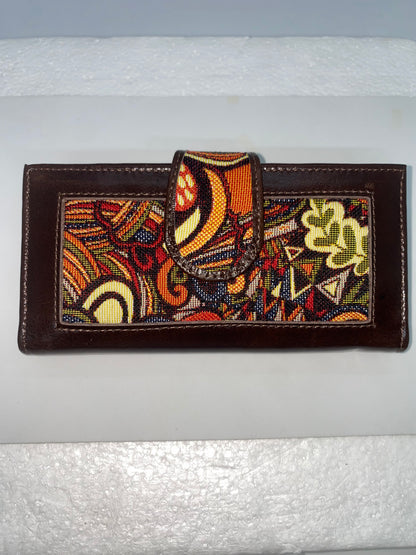 W2009 - Wallet de cuero para dama con mola