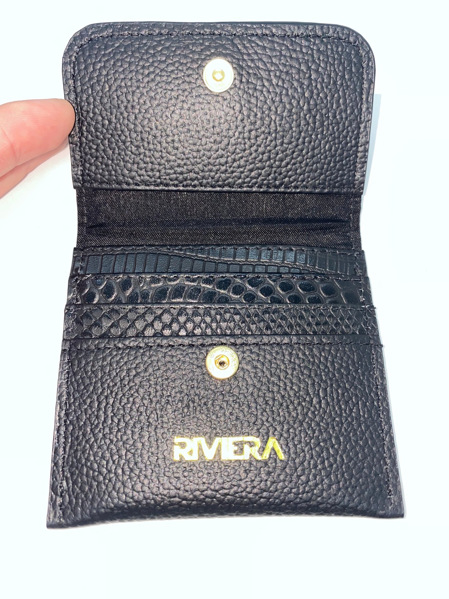T44 - Tarjetero de cuero para dama marca Riviera