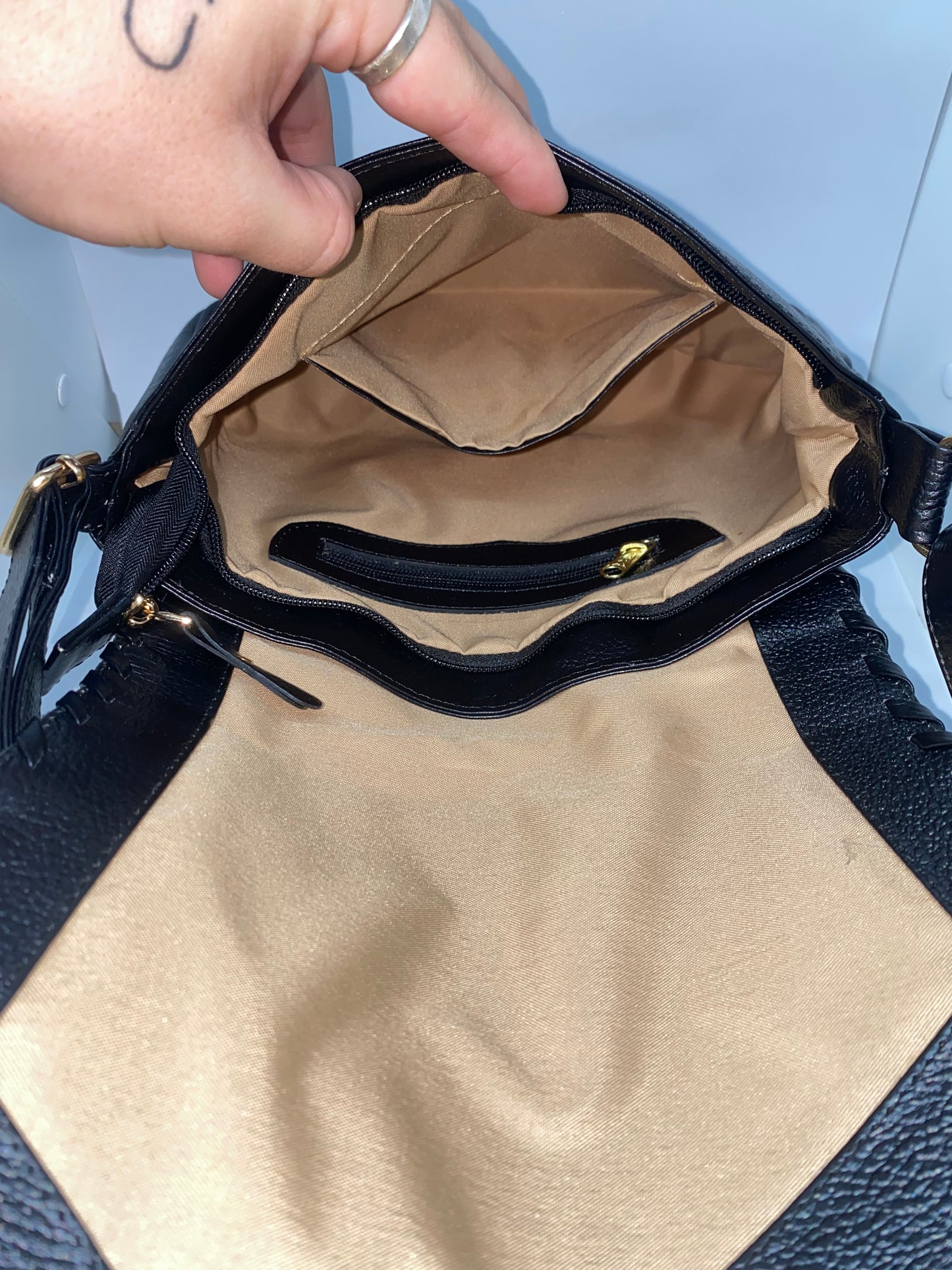 BDP69 - Bolso de cuero Graso para dama estilo pintado marca Quality Leather
