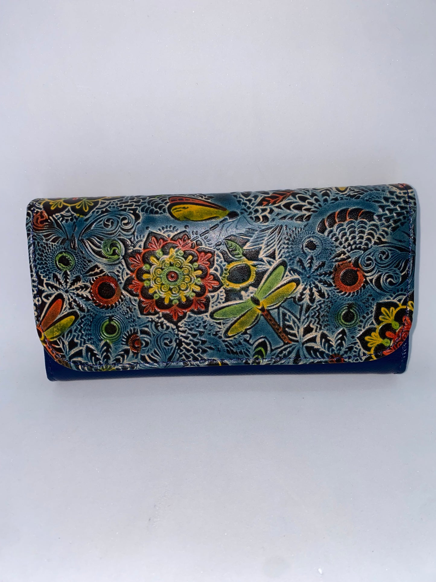 WDB45 - Wallet doble broche de cuero Graso marca Quality Leather