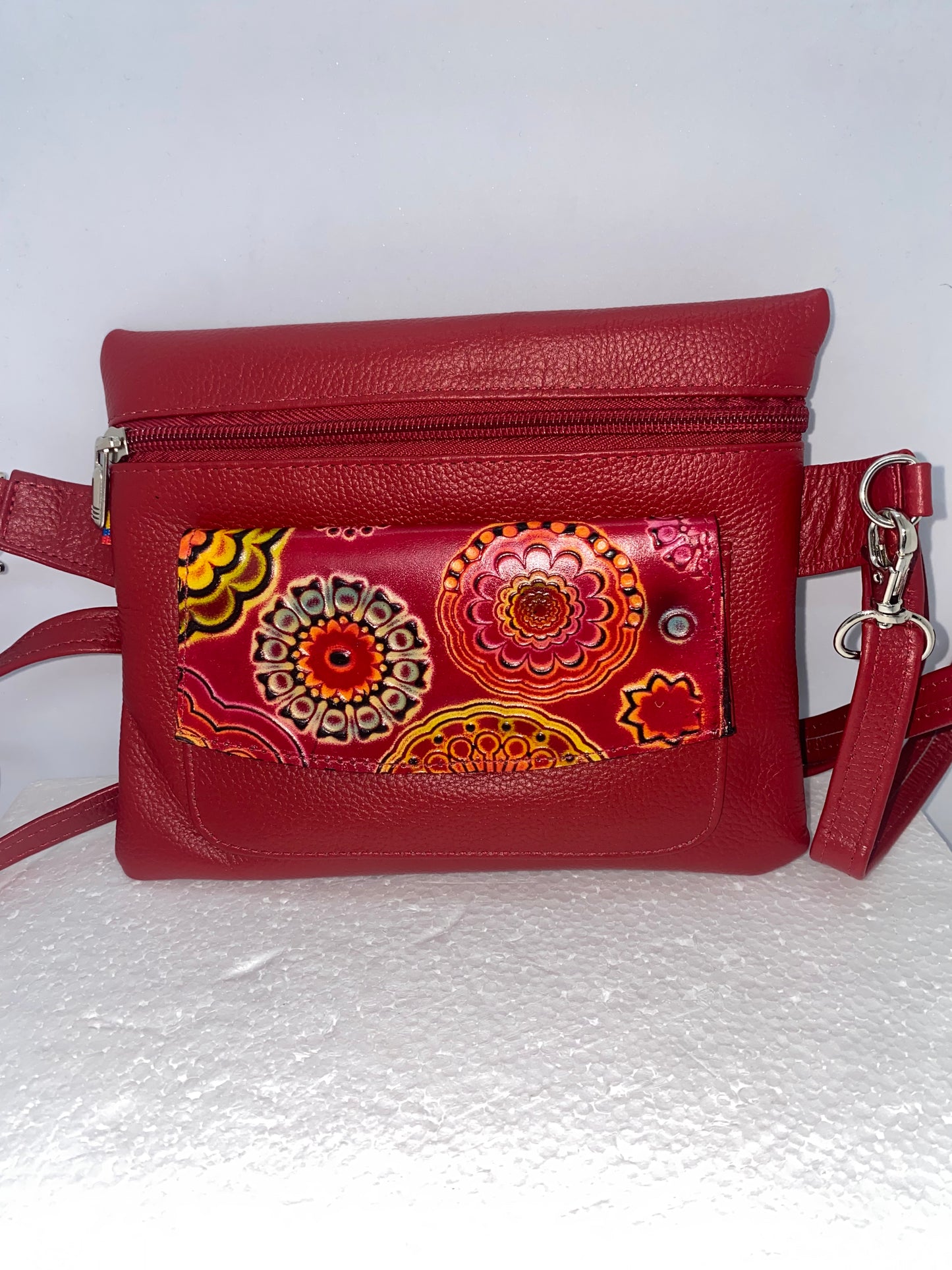 CCP35 - Carriel de cuero pintado para dama de cuero marca Quality Leather