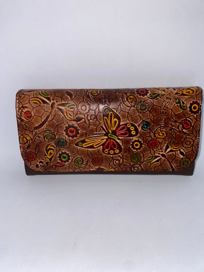 WDB45 - Wallet doble broche de cuero Graso marca Quality Leather
