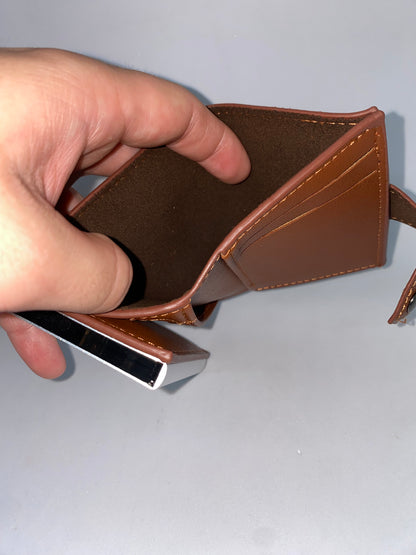 T302 - Tarjetero de cuerina con protección RFI marca Quality Leather