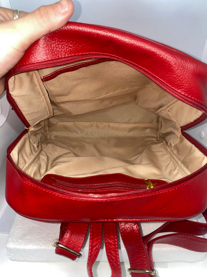 M01 - Mochila de cuero para dama doble cierre