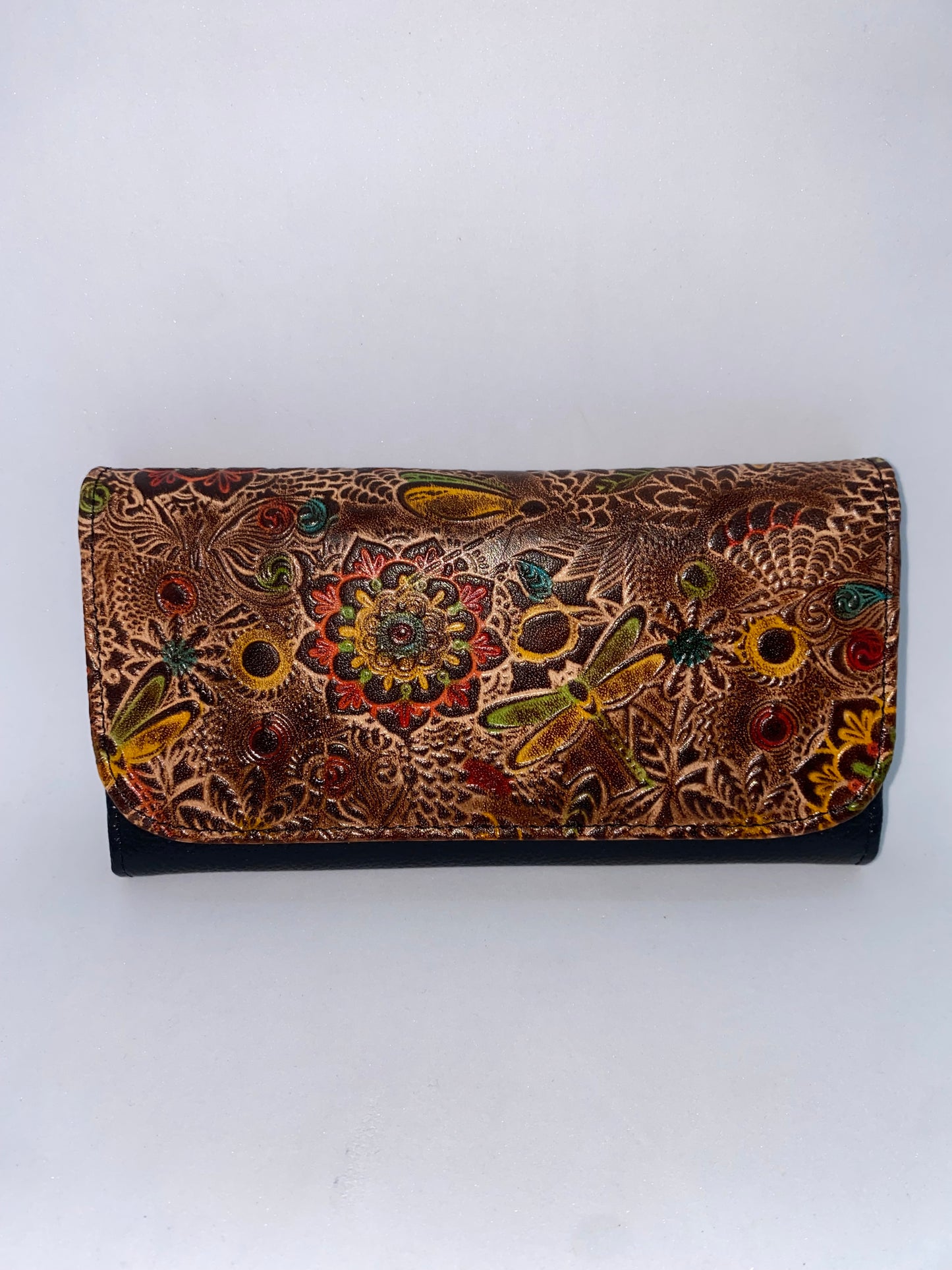 WDB45 - Wallet doble broche de cuero Graso marca Quality Leather
