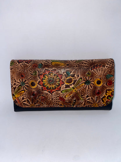 WDB45 - Wallet doble broche de cuero Graso marca Quality Leather
