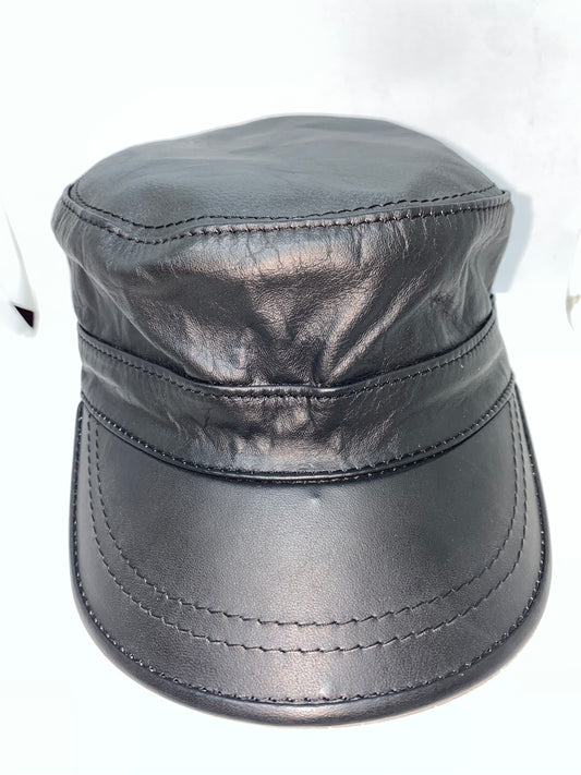GM35 - Gorra militar de cuero Nappa marca Quality Leather