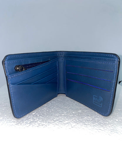 B6434 - Billetera de cuero marca riviera con protección RFI
