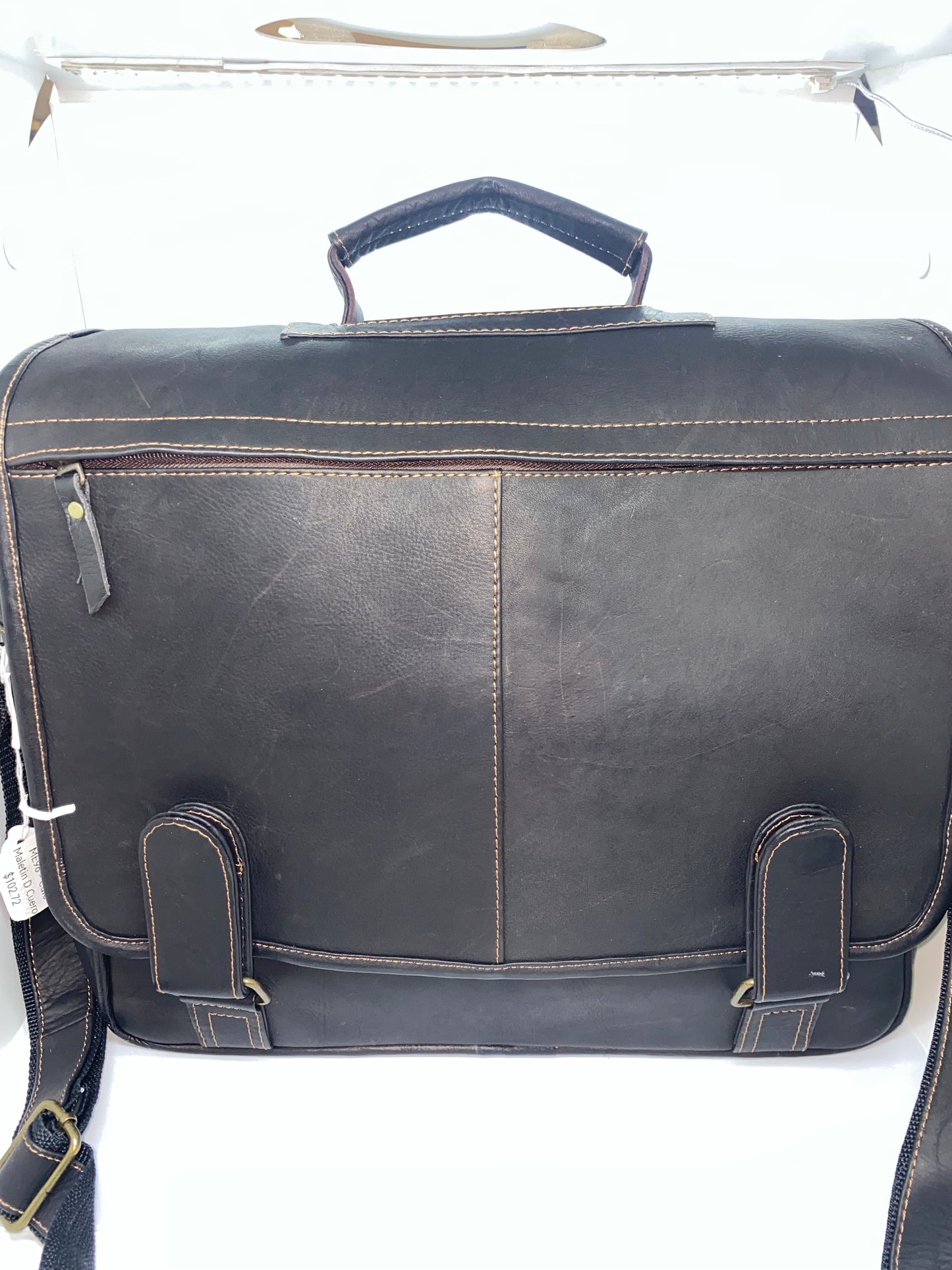 ME96 - Maletin Expandible de cuero Tula marca Quality Leather