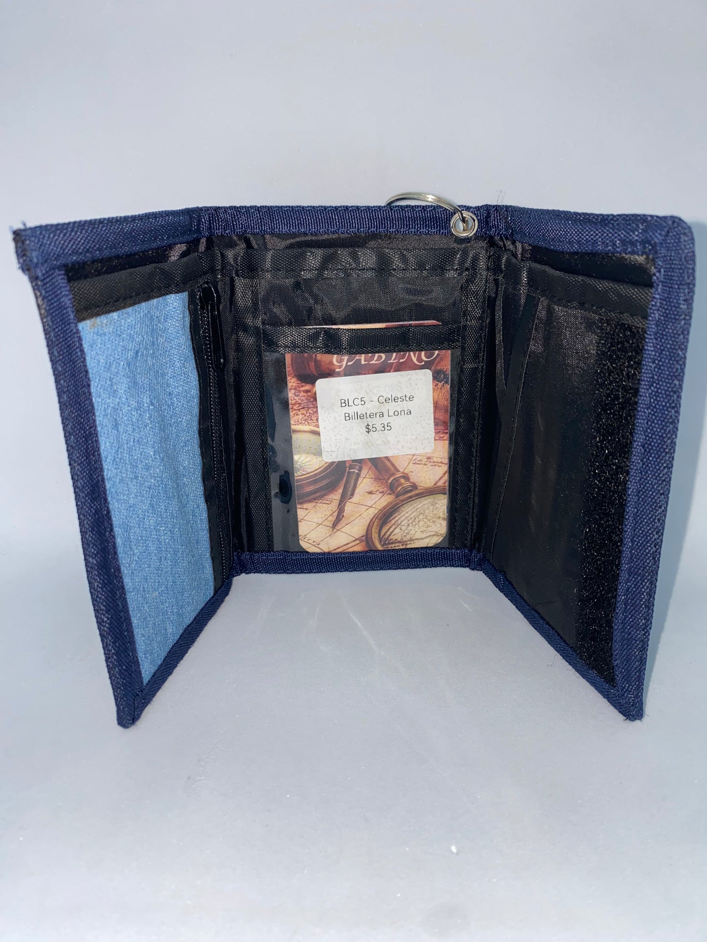 BLC5 - Billetera de Lona con Cadena Marca Quality Leather