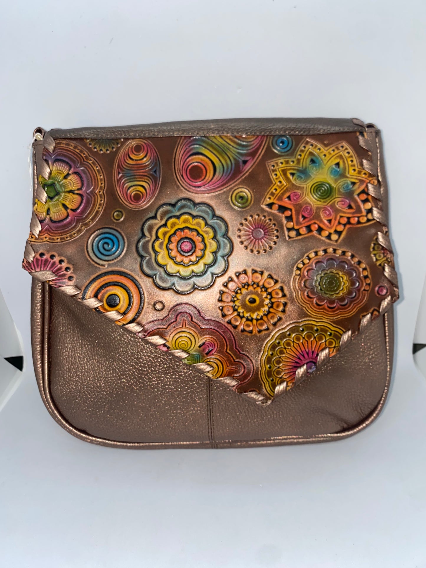 BDP69 - Bolso de cuero Graso para dama estilo pintado marca Quality Leather