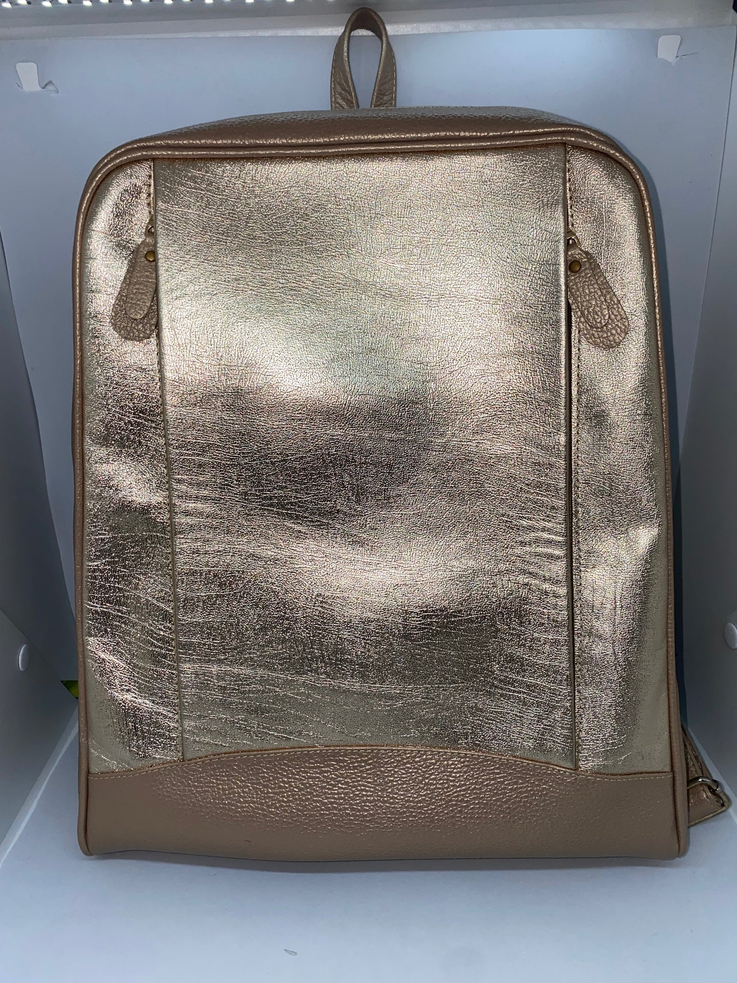 M01 - Mochila de cuero para dama doble cierre