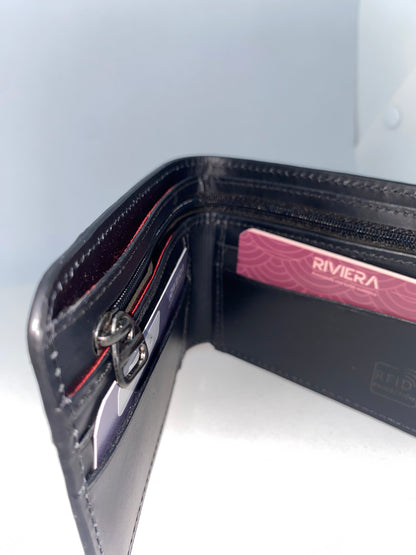 B6431 - Billetera de cuero con protección RFI marca Riviera