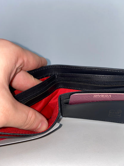 B6431 - Billetera de cuero con protección RFI marca Riviera