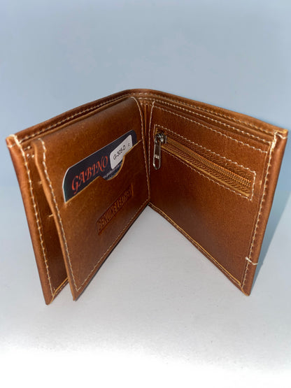 BG305D - Billetera de cuero Genuino con zipper marca Gabino