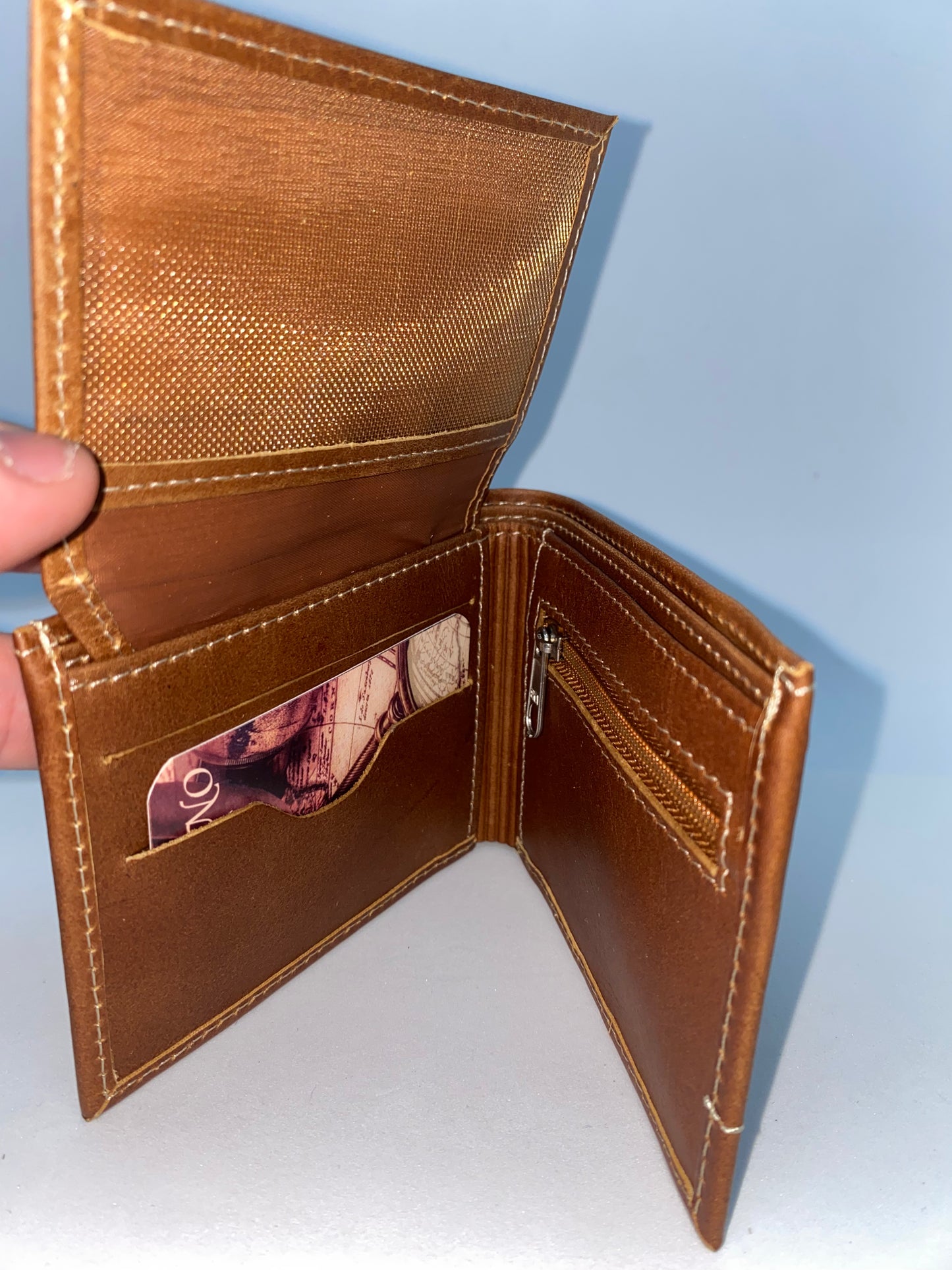 BG305D - Billetera de cuero Genuino con zipper marca Gabino
