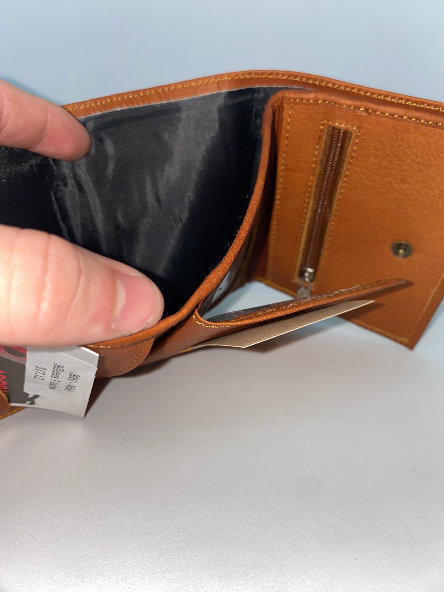 B061 - Billetera de cuero tula marca Puro Cuero
