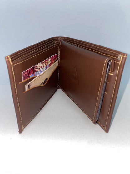 B604 - Billetera de cuero lisa marca puro cuero