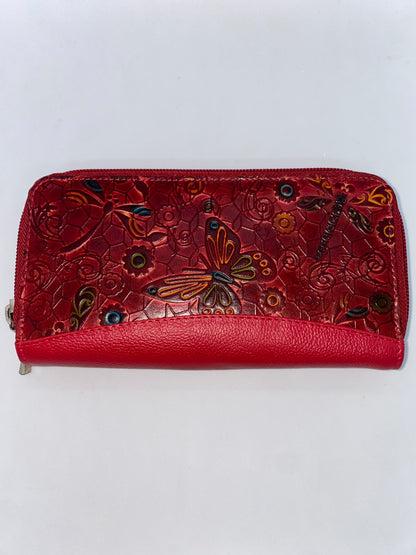 WDZ45 - Wallet de cuero con doble zipper