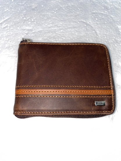 B6059 - Billetera de cuero con zipper marca Riviera