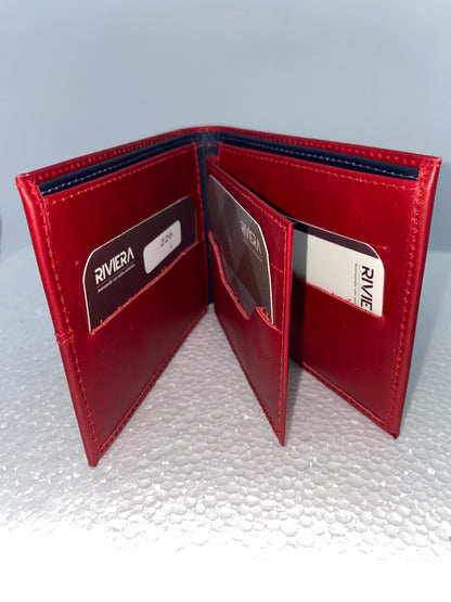 B102 - Billetera de cuero con bolsillo extra