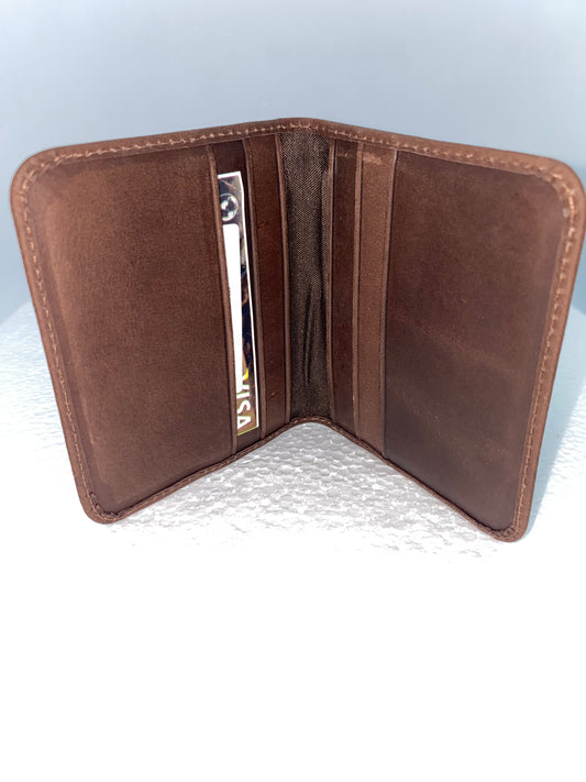 T12 - Tarjetero de cuero Graso escalero marca Quality Leather