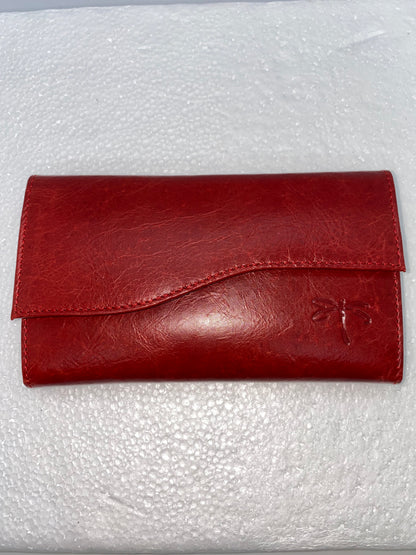 W078 - Wallet de cuero para dama con diseño de libelula