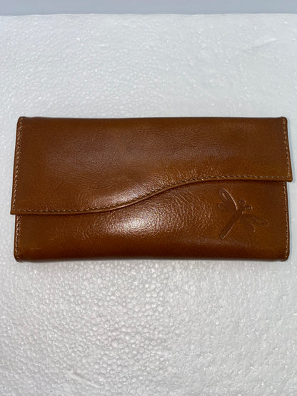 W078 - Wallet de cuero para dama con diseño de libelula