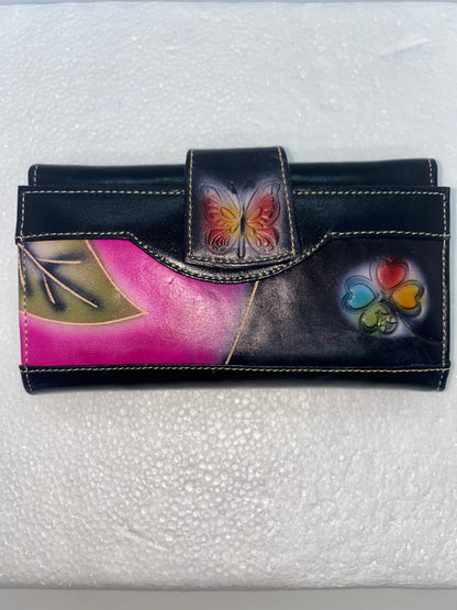 WP2006 - Wallet de cuero para dama pintada marca Quality Leather