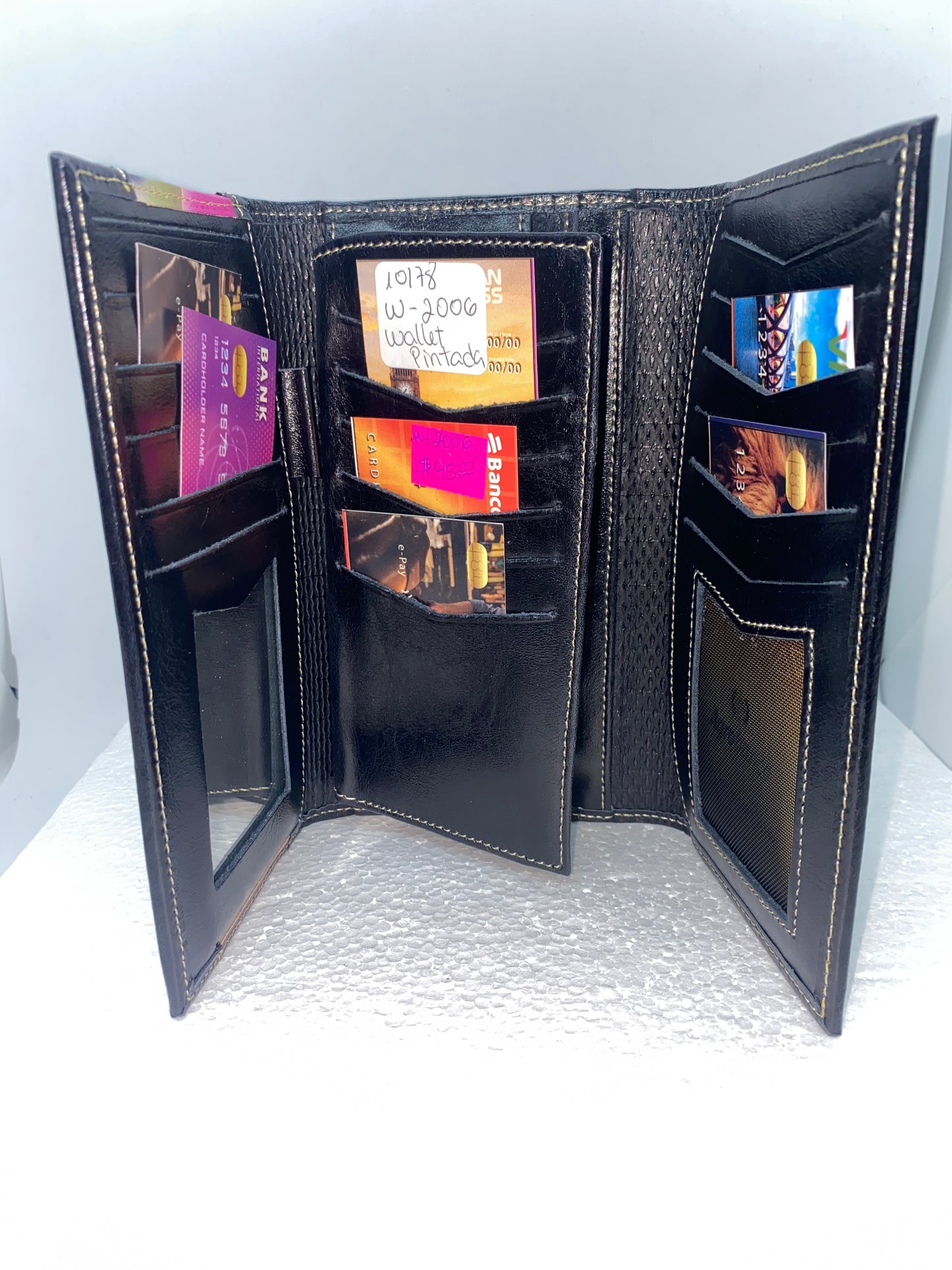 WP2006 - Wallet de cuero para dama pintada marca Quality Leather