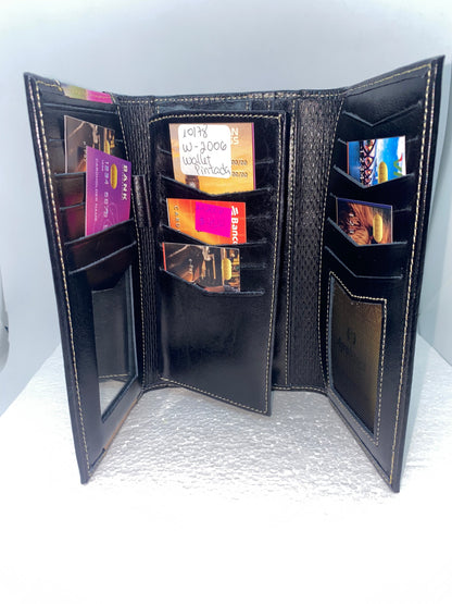 WP2006 - Wallet de cuero para dama pintada marca Quality Leather