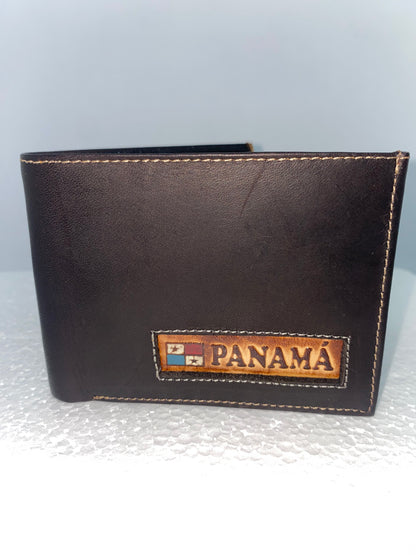 B15 - Billetera de cuero tula con enmarcado de Panamá marca Quality Leather